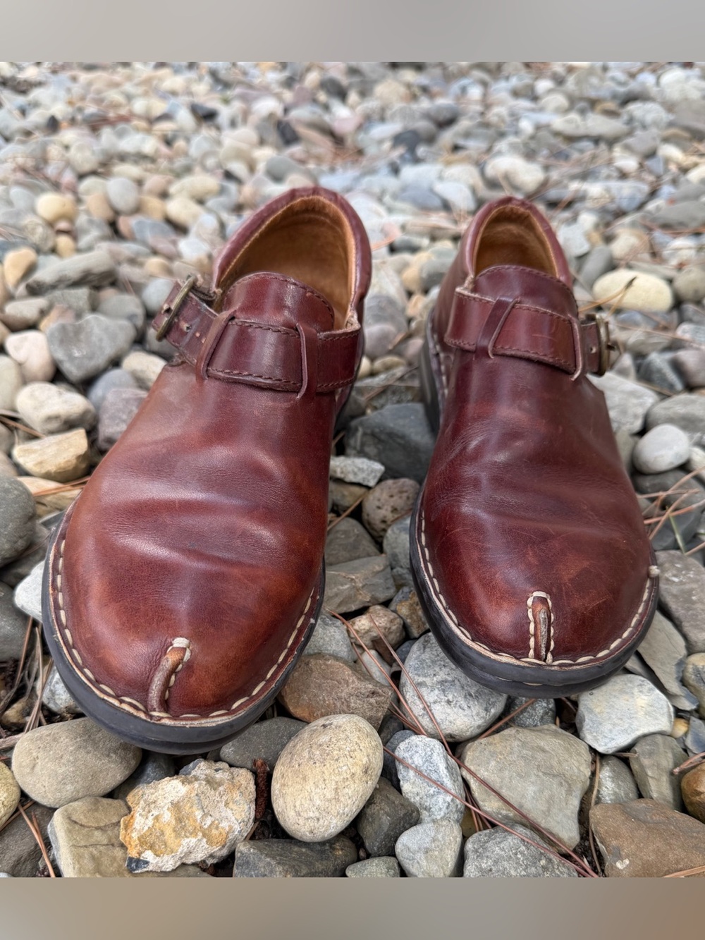 Women’s Born Monk Strap Brown Leather Buckle Loafer Flats 8.5 - Picture 5 of 8